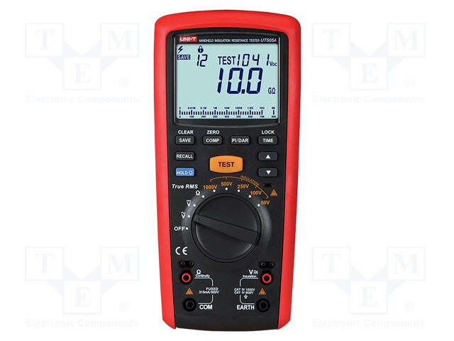 Meter: insulation resistance; LCD; (6000); R range: 1Ω÷10MΩ
