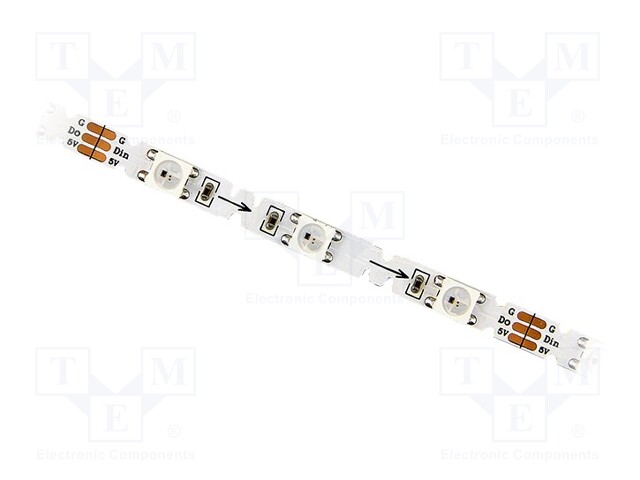 Programmable LED tape; RGB; 5050; 5V; LED/m: 48; 5mm; white PCB