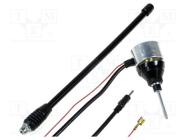 Antenna; mast; 0.36m; AM,FM; with amplifier; 1.3m; 12VDC