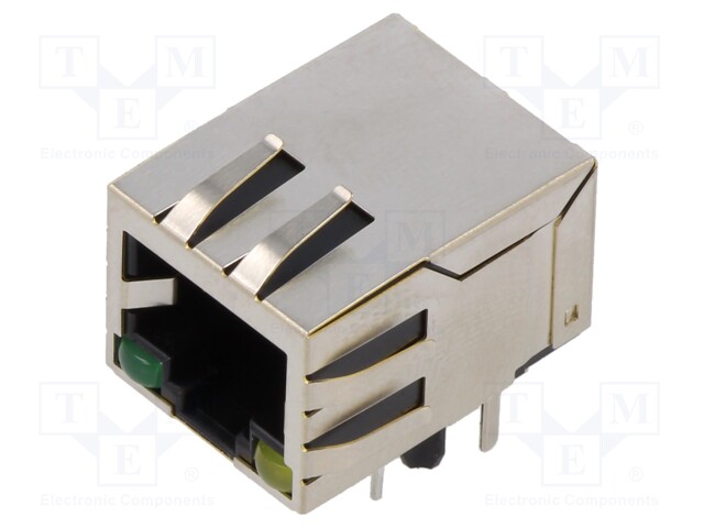 Socket; RJ45; PIN: 8; shielded,with LED; Layout: 8p8c; THT