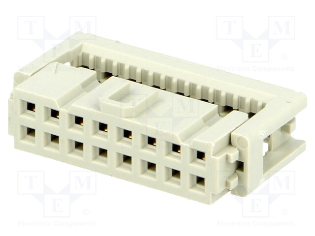 Plug; IDC; female; PIN: 16; for ribbon cable; 1.27mm; Layout: 2x8