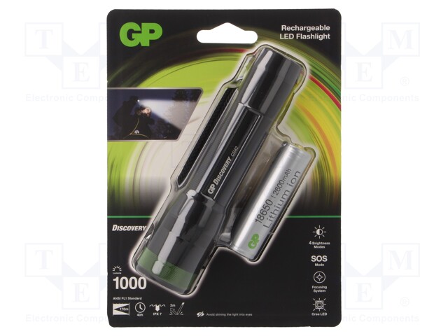 Torch: LED; waterproof; 40h; 1000lm; Ø33x142.5mm