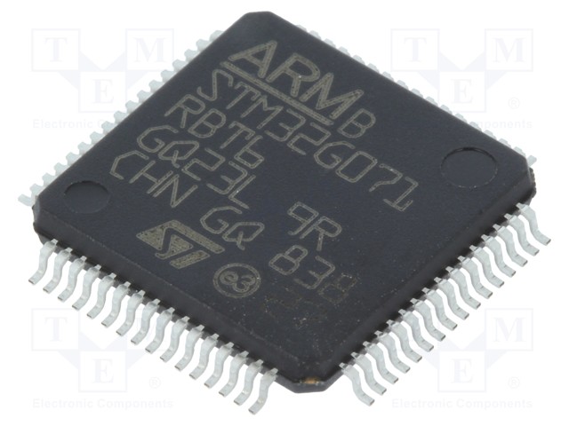 ARM microcontroller; Flash: 128kB; 64MHz; SRAM: 36kB; LQFP64