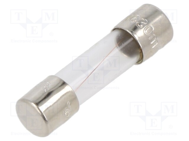 Fuse: fuse; time-lag; 630mA; 250VAC; cylindrical,glass; 5x20mm