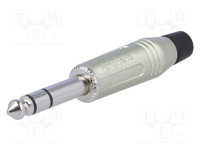 Plug; Jack 6,35mm; male; stereo; straight; for cable; soldering