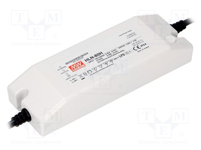 Power supply: switched-mode; LED; 81.6W; 24VDC; 22÷27VDC; 3.4A