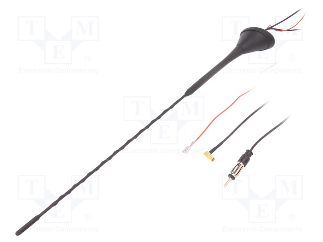 Antenna; 0.41m; AM,DAB,FM; with amplifier; 5m; 12VDC; 10dB