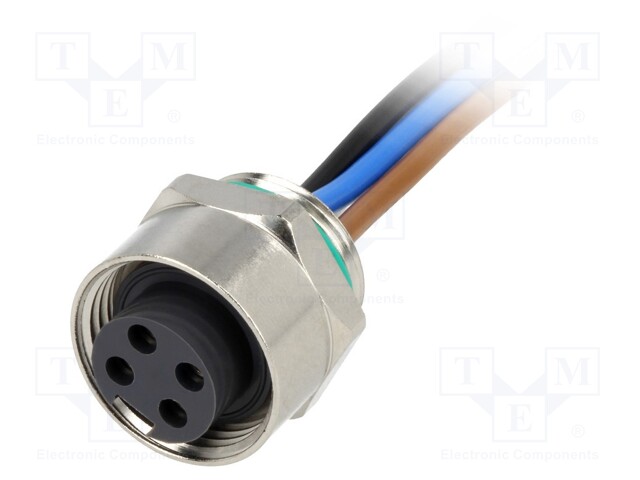 Socket; 7/8"; 0.5m; female; PIN: 4; straight; with leads; PVC