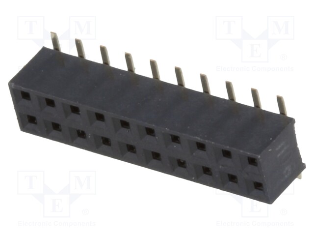Socket; pin strips; female; PIN: 20; vertical; 2mm; SMT; 2x10