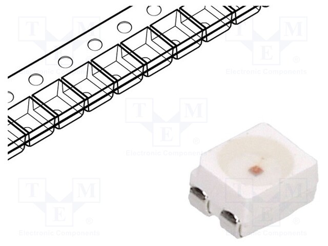 LED; SMD; 3528,PLCC4; yellow; 2800mcd; 3.5x2.8x1.9mm; 120°; 2÷2.6V