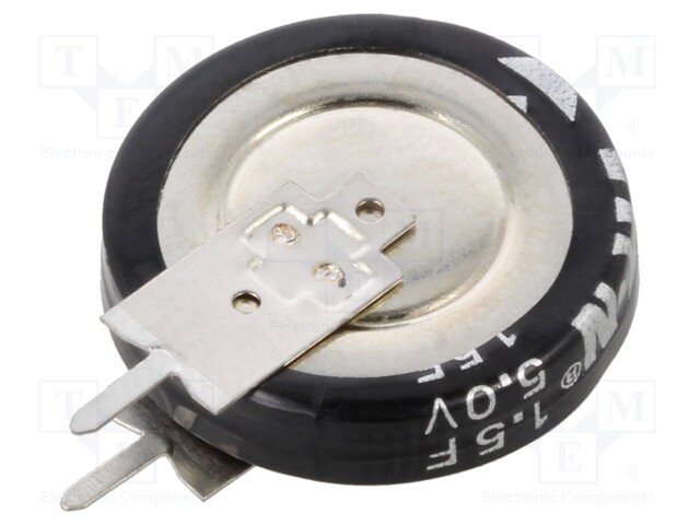 Supercapacitor; THT; 1.5F; 5VDC; -20÷80%; Body dim: Ø19.1x5.2mm