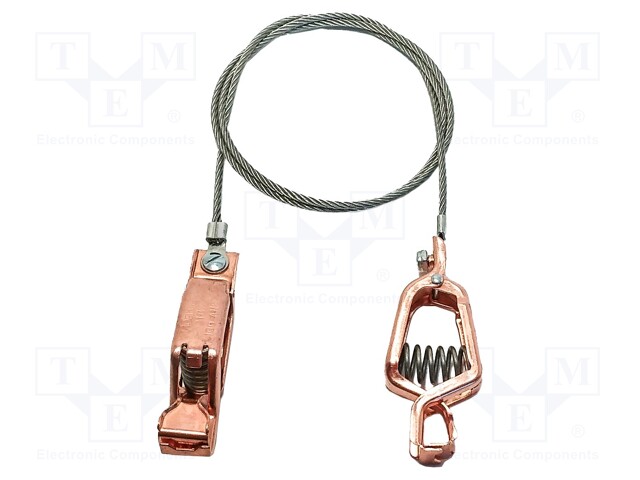 Ground/earth cable; both sides,aligator clip; Len: 3m