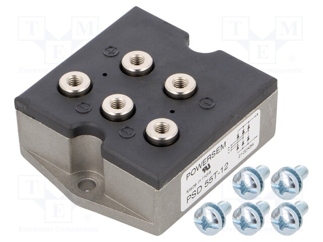 Three-phase bridge rectifier; Urmax: 1.2kV; If: 58A; Ifsm: 670A