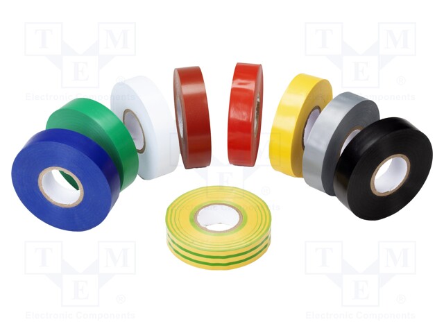 Tape: electrical insulating; W: 19mm; L: 20m; Thk: 0.15mm; PVC film