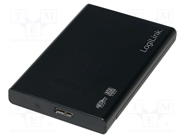 Hard discs housing: 2,5"; black; V: USB 3.0; Enclos.mat: ABS