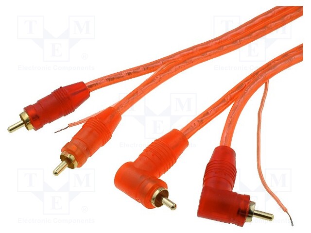 Cable; for amplifier; RCA plug x2,RCA plug x2 angled,control
