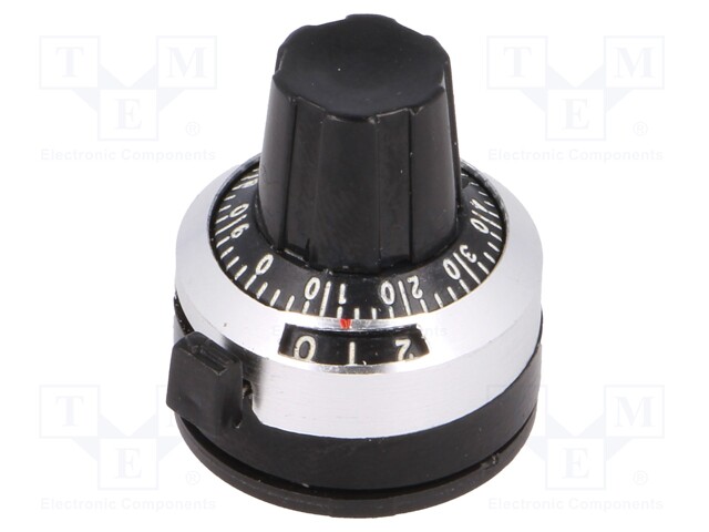 Precise knob; with counting dial; Shaft d: 6.35mm; Ø22x24mm
