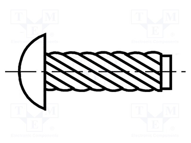 Screw rivet pin; hardened steel; BN: 896; L.rivet: 3.17mm