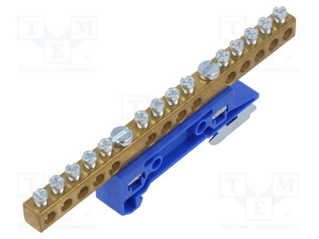 Connector: terminal block; 6mm2; ways: 1; terminals: 14; blue