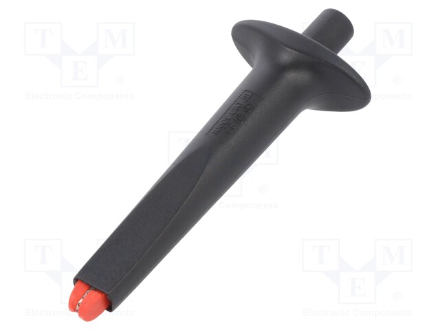 Clip-on probe; crocodile; black; 9.2mm; L: 90.2mm