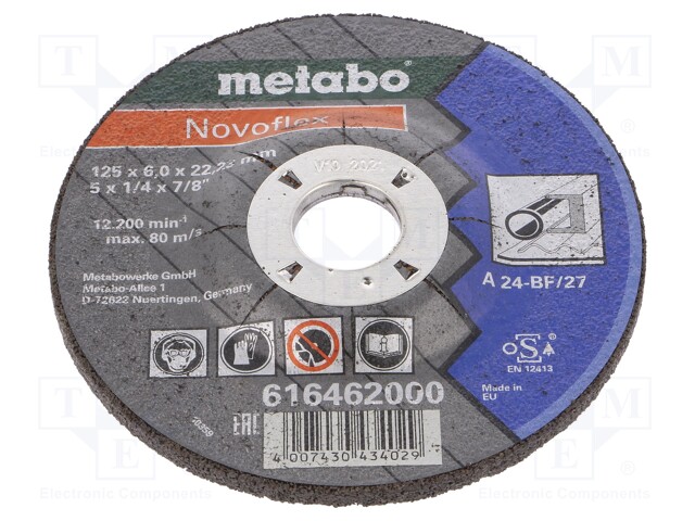 Grinding wheels; Ø: 125mm; Øhole: 22.2mm; Disc thick: 6mm