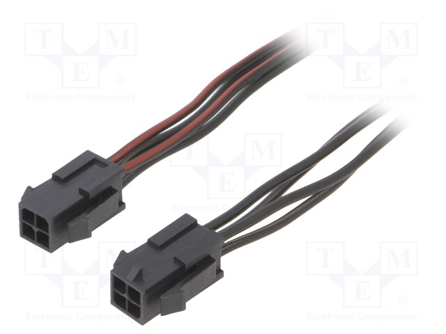 Cable; Micro-Fit 3.0; male-male; PIN: 4; 0.4m; 4A; Insulation: PVC