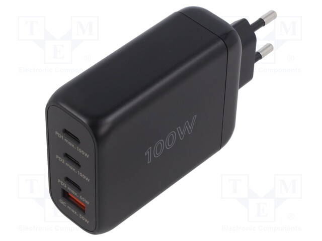 Power supply: switched-mode; plug; 100W; Plug: EU; Usup: 110÷240VAC