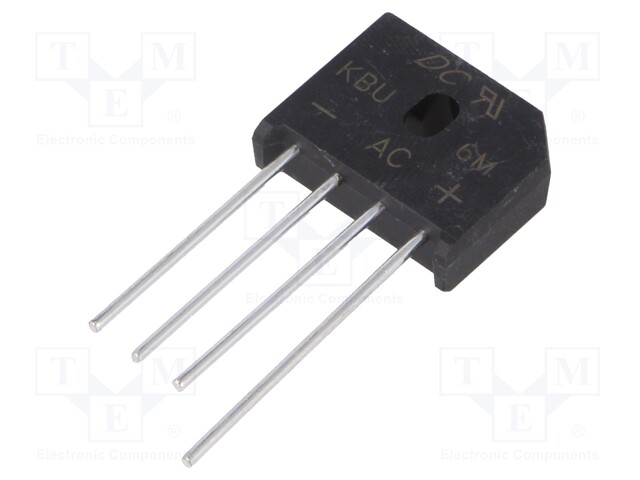 Single-phase bridge rectifier; Urmax: 1000V; If: 6A; Ifsm: 175A