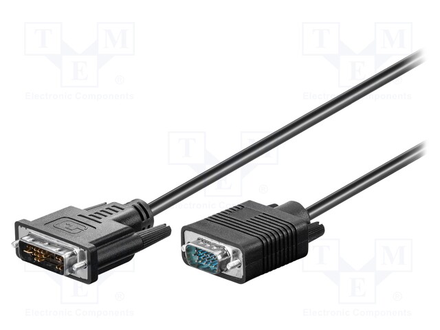 Cable; D-Sub 15pin HD plug,DVI-I (24+5) plug; 1m; Colour: black