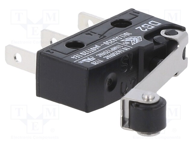 Microswitch SNAP ACTION; with roller; SPDT; 10A/250VAC; ON-(ON)
