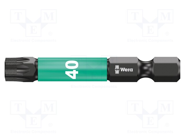 Screwdriver bit; Torx®; TX40; Overall len: 50mm; Plating: diamond