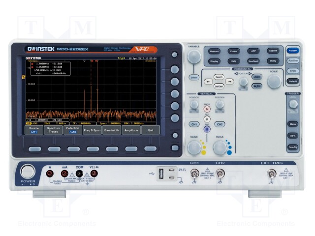 Oscilloscope: digital; Band: ≤200MHz; Channels: 2; 10Mpts/ch