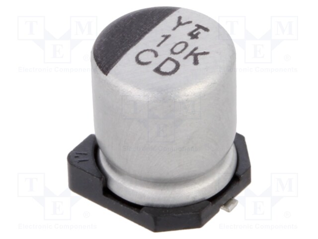 Capacitor: electrolytic; low ESR; SMD; 10uF; 80VDC; Ø6.3x7.7mm