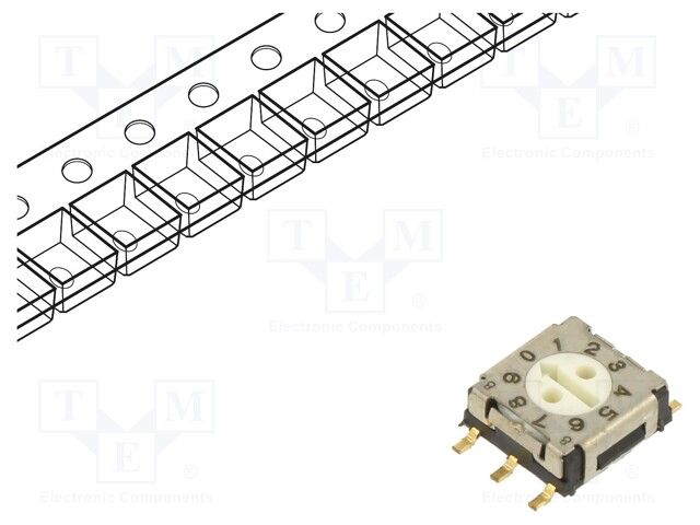 Encoding switch; DEC/BCD; Pos: 10; SMT; Rcont max: 200mΩ; 5.1Ncm