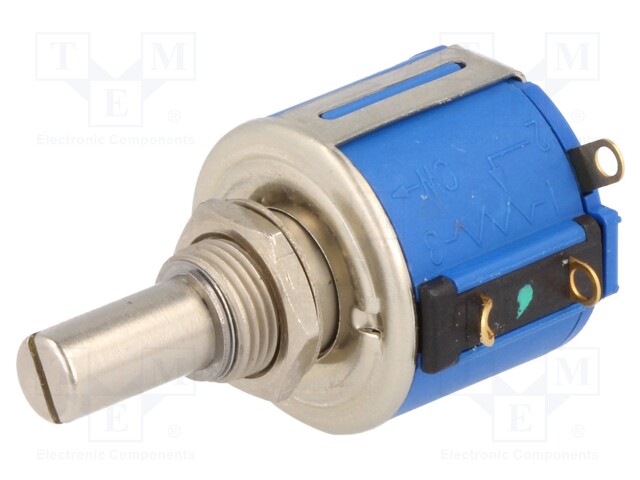 Potentiometer: shaft; multiturn; 10kΩ; 1.5W; ±5%; 6.35mm; linear