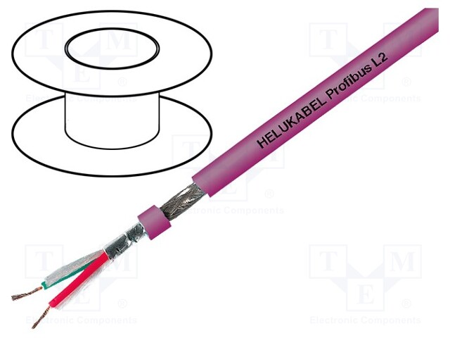 Wire; PROFIBUS; 1x22AWG; solid; Cu; PVC; violet