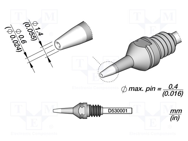 Tip: for desoldering irons; 1.4x0.6mm; JBC-DT530-A
