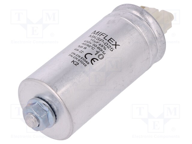 Capacitor: for discharge lamp; 10uF; 450VAC; ±10%; -40÷85°C