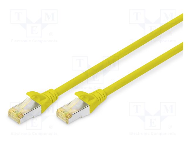 Patch cord; S/FTP; 6a; stranded; Cu; LSZH; yellow; 10m; 26AWG