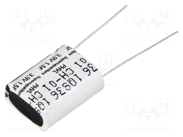 Supercapacitor; THT; 1.5F; 3.9VDC; -10÷30%; Body dim: 9x17.3x22mm