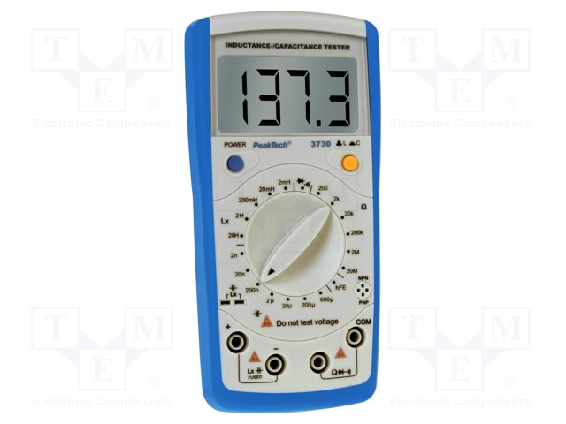 LCR meter; LCD 3,5 digit (1999); 200/2k/20k/200k/2M/20MΩ; 300g