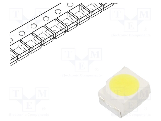 LED; SMD; 3528,PLCC2; white cold; 10÷15lm; 6000K; 70; 120°; 30mA