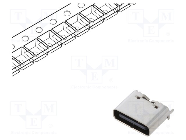 Socket; USB C; SMT; Application: only for charging (6p)