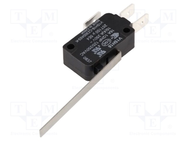 Microswitch SNAP ACTION; with lever; SPDT; 16A/250VAC; ON-(ON)