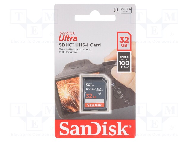 Memory card; Ultra; SDHC; 32GB; 100MB/s; Class 10 UHS U1