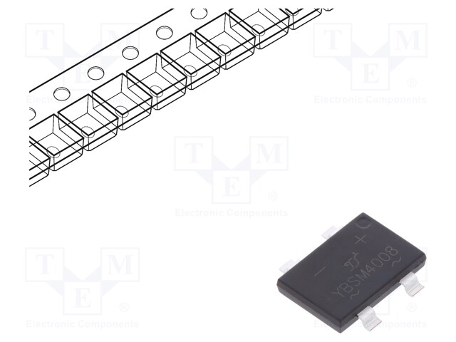 Single-phase bridge rectifier; Urmax: 800V; If: 4A; Ifsm: 120A