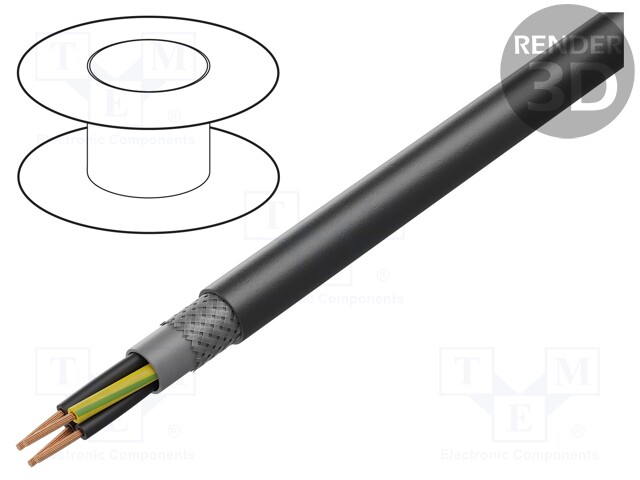 Wire; JZ-600 HMH-C; 4G25mm2; tinned copper braid; LSZH; black