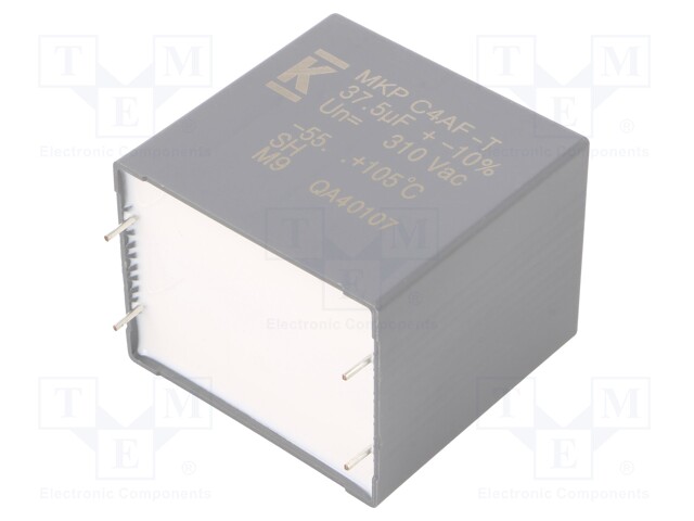 AC Film Capacitor, 37.5 µF, 310 VAC, Metallized PP, ± 10%, C4AF Series, Radial Box