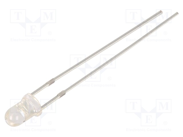 LED; UV; 30°; 10mA; 225mW; 390÷400nm; 10÷15V; THT; Front: convex