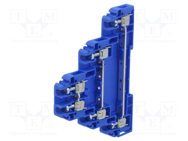 Splice terminal: rail; 0.5÷4mm2; ways: 3; terminals: 6; blue; TS35